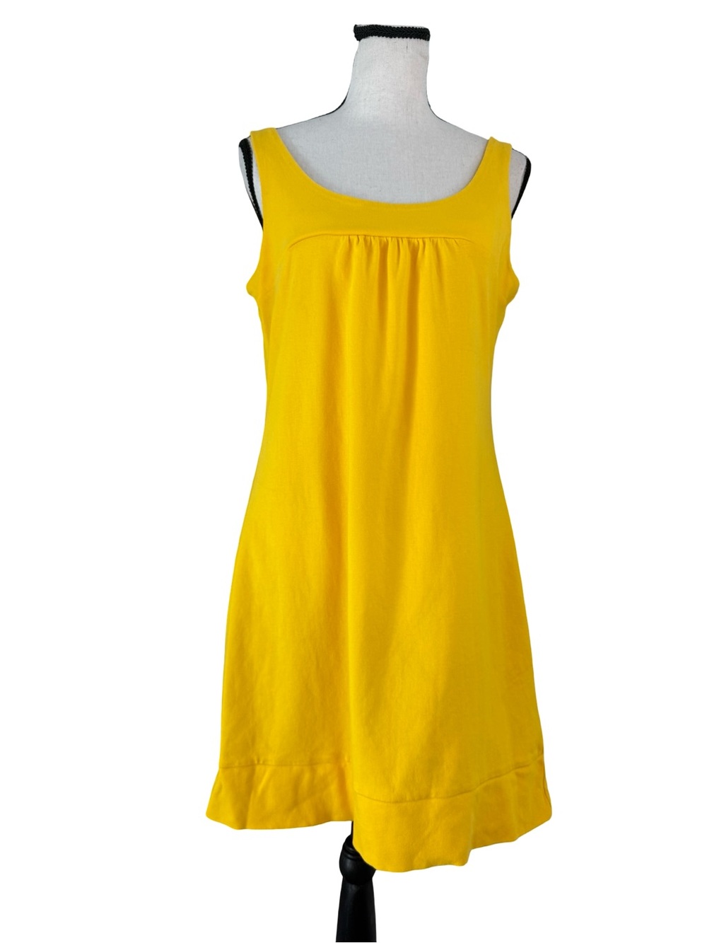 New York & Company Yellow Sleeveless Shift Dress Cotton Size M Bright Sunshine